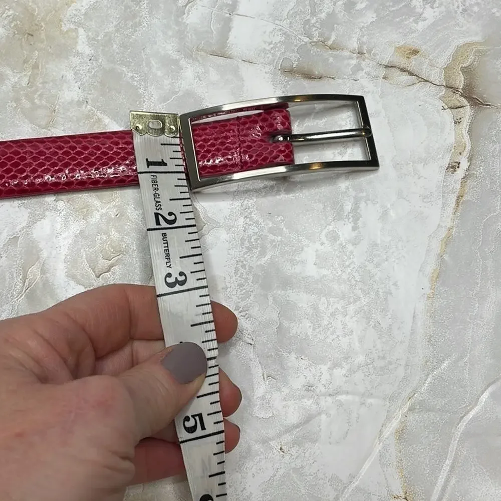 Contemporary red snakeskin belt